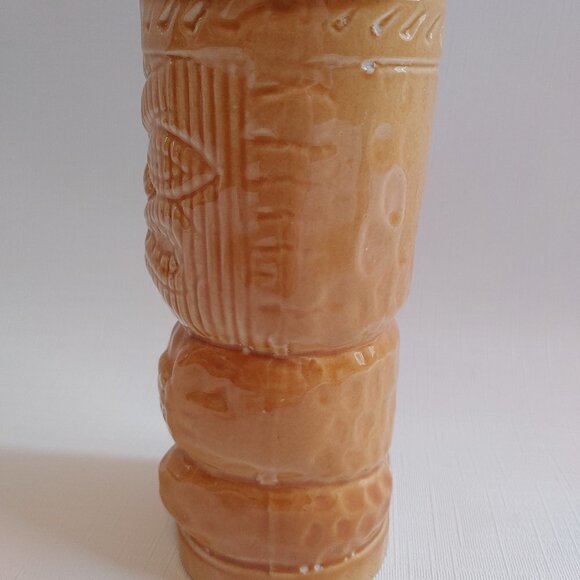 Vintage Tiki Mug Vase Light Brown Hing Wah Co - Picture 4 of 6